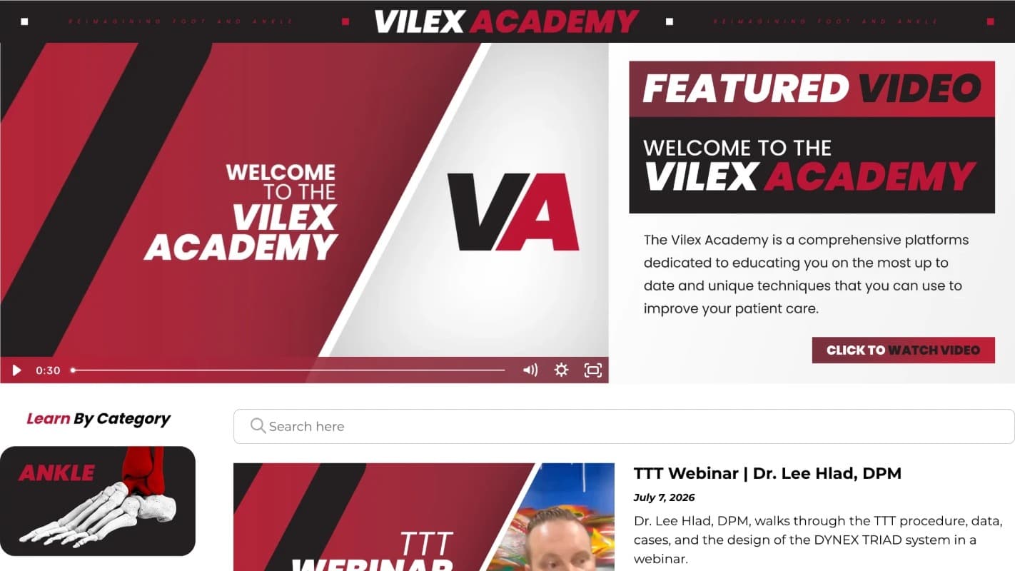Hero image for the Vilex App and Academy case study.